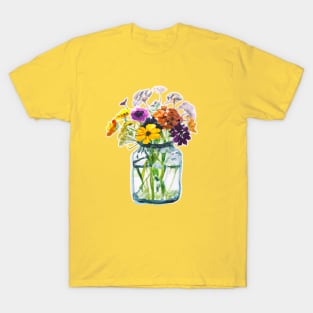 Mason Jar of Wildflowers T-Shirt